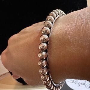 Opulenza Silver Beaded Bracelet
